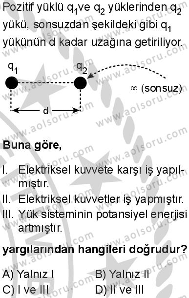 Seçmeli Fizik 2 Dersi 2024-2025 yılı 3. Dönem sınavı 3. Soru
