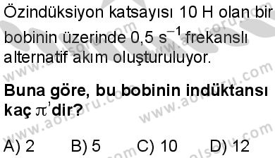 Seçmeli Fizik 2 Dersi 2024-2025 yılı 3. Dönem sınavı 9. Soru