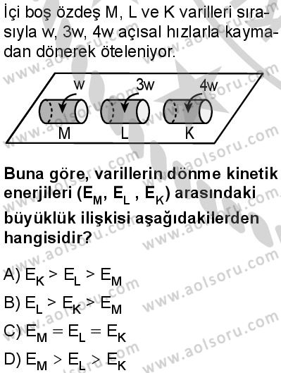 Seçmeli Fizik 3 Dersi 2024-2025 yılı 3. Dönem sınavı 5. Soru