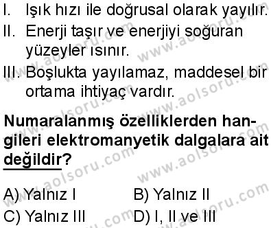 Seçmeli Fizik 3 Dersi 2024-2025 yılı 3. Dönem sınavı 9. Soru