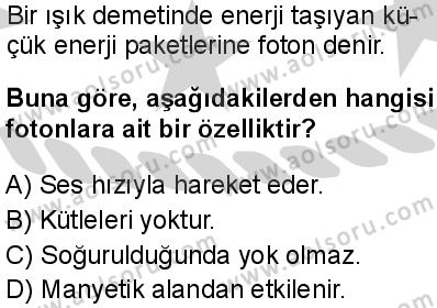 Seçmeli Fizik 4 Dersi 2024-2025 yılı 3. Dönem sınavı 7. Soru