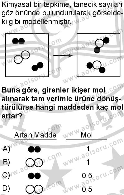 Kimya 3 Dersi 2024-2025 yılı 3. Dönem sınavı 4. Soru