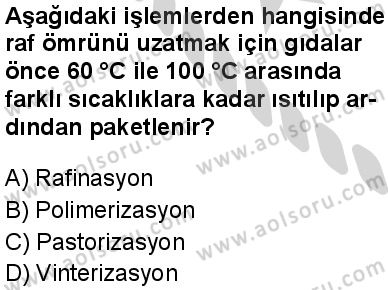 Kimya 4 Dersi 2024-2025 yılı 3. Dönem sınavı 10. Soru