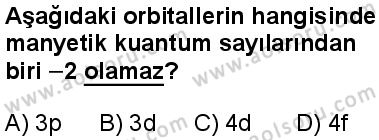 Seçmeli Kimya 1 Dersi 2024-2025 yılı 3. Dönem sınavı 1. Soru