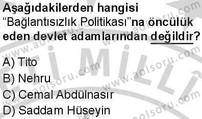 Seçmeli Çağdaş Türk ve Dünyası Tarihi 2 Dersi 2024-2025 yılı 3. Dönem sınavı 6. Soru