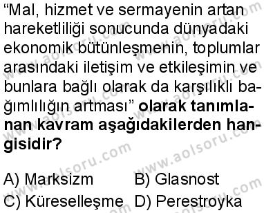 Seçmeli Çağdaş Türk ve Dünyası Tarihi 2 Dersi 2024-2025 yılı 3. Dönem sınavı 8. Soru