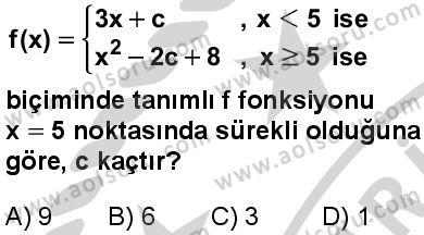 Seçmeli Matematik 4 Dersi 2024-2025 yılı 3. Dönem sınavı 2. Soru