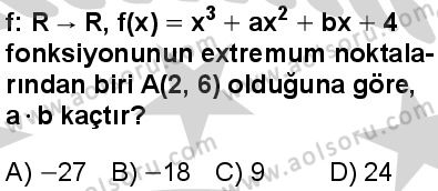 Seçmeli Matematik 4 Dersi 2024-2025 yılı 3. Dönem sınavı 5. Soru