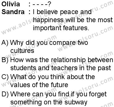 İngilizce 6 Dersi 2024-2025 yılı 3. Dönem sınavı 9. Soru