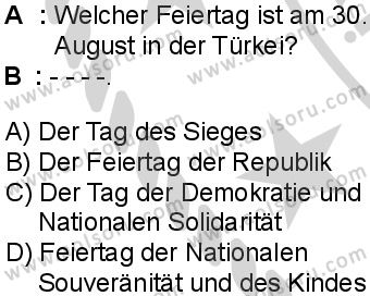Almanca 6 Dersi 2024-2025 yılı 3. Dönem sınavı 3. Soru