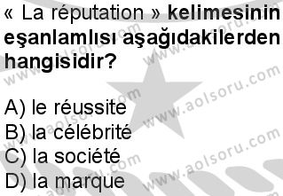 Fransızca 6 Dersi 2024-2025 yılı 3. Dönem sınavı 7. Soru