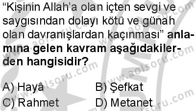 Seçmeli Peygamberimizin Hayatı 3 Dersi 2024-2025 yılı 3. Dönem sınavı 2. Soru