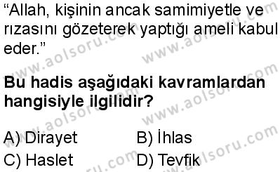 Seçmeli Peygamberimizin Hayatı 3 Dersi 2024-2025 yılı 3. Dönem sınavı 4. Soru