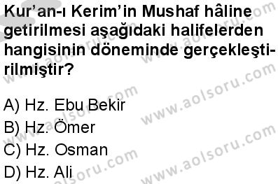 Seçmeli Peygamberimizin Hayatı 3 Dersi 2024-2025 yılı 3. Dönem sınavı 10. Soru