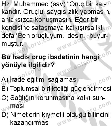 Seçmeli Peygamberimizin Hayatı 4 Dersi 2024-2025 yılı 3. Dönem sınavı 3. Soru