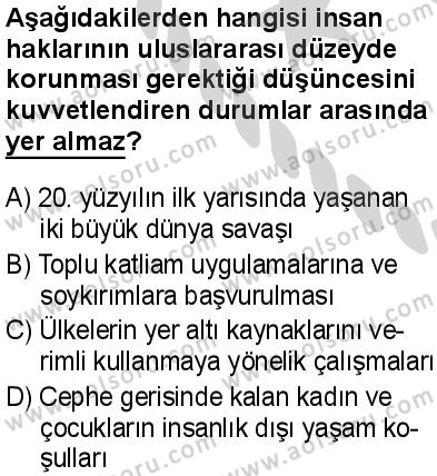 Seçmeli Demokrasi ve İnsan Hakları 2 Dersi 2024-2025 yılı 3. Dönem sınavı 2. Soru