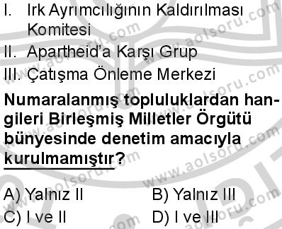 Seçmeli Demokrasi ve İnsan Hakları 2 Dersi 2024-2025 yılı 3. Dönem sınavı 5. Soru