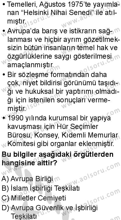 Seçmeli Demokrasi ve İnsan Hakları 2 Dersi 2024-2025 yılı 3. Dönem sınavı 7. Soru