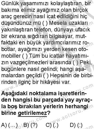 Seçmeli Türk Dili ve Edebiyatı 1 Dersi 2024-2025 yılı 3. Dönem sınavı 2. Soru