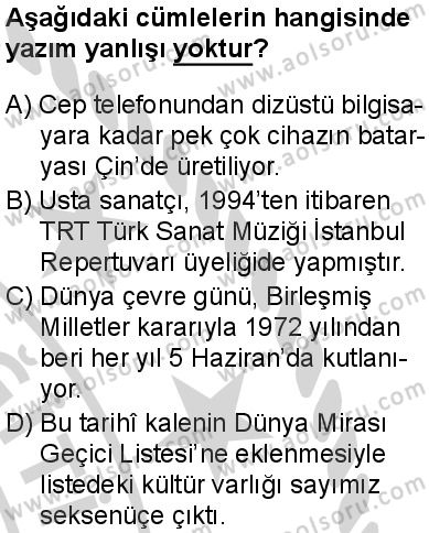 Seçmeli Türk Dili ve Edebiyatı 2 Dersi 2024-2025 yılı 3. Dönem sınavı 6. Soru