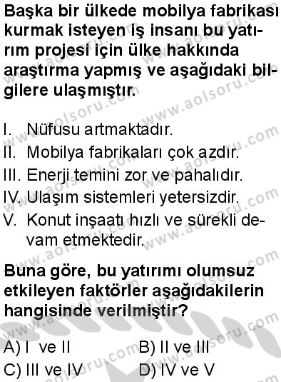 Seçmeli Girişimcilik 2 Dersi 2024-2025 yılı 3. Dönem sınavı 2. Soru