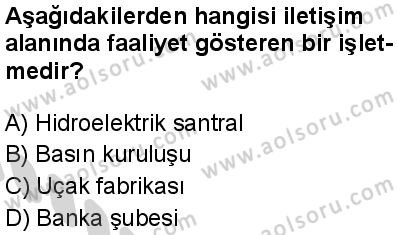 Seçmeli Girişimcilik 2 Dersi 2024-2025 yılı 3. Dönem sınavı 7. Soru