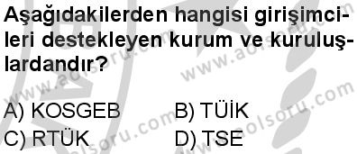 Seçmeli Girişimcilik 2 Dersi 2024-2025 yılı 3. Dönem sınavı 9. Soru