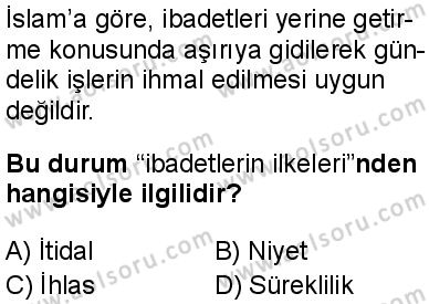Din Kültürü ve Ahlak Bilgisi 1 Dersi 2025-2026 yılı 1. Dönem sınavı 10. Soru