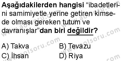Din Kültürü ve Ahlak Bilgisi 2 Dersi 2025-2026 yılı 1. Dönem sınavı 4. Soru