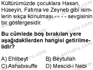 Din Kültürü ve Ahlak Bilgisi 2 Dersi 2025-2026 yılı 1. Dönem sınavı 9. Soru