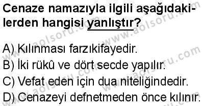 Din Kültürü ve Ahlak Bilgisi 5 Dersi 2025-2026 yılı 1. Dönem sınavı 3. Soru