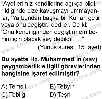 Din Kültürü ve Ahlak Bilgisi 5 Dersi 2025-2026 yılı 1. Dönem sınavı 6. Soru