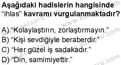 Din Kültürü ve Ahlak Bilgisi 5 Dersi 2025-2026 yılı 1. Dönem sınavı 8. Soru