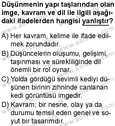 Felsefe 1 Dersi 2025-2026 yılı 1. Dönem sınavı 3. Soru