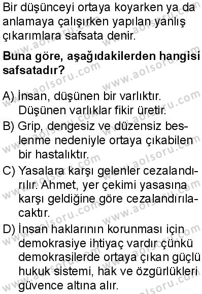 Felsefe 1 Dersi 2025-2026 yılı 1. Dönem sınavı 4. Soru