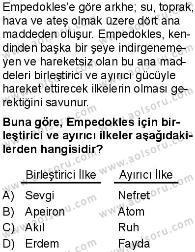 Felsefe 3 Dersi 2025-2026 yılı 1. Dönem sınavı 3. Soru