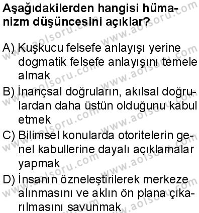 Felsefe 3 Dersi 2025-2026 yılı 1. Dönem sınavı 9. Soru