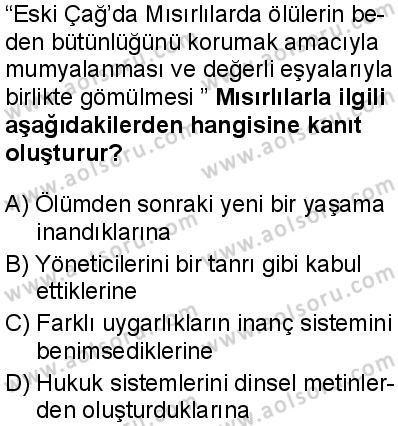 Tarih 2 Dersi 2025-2026 yılı 1. Dönem sınavı 2. Soru