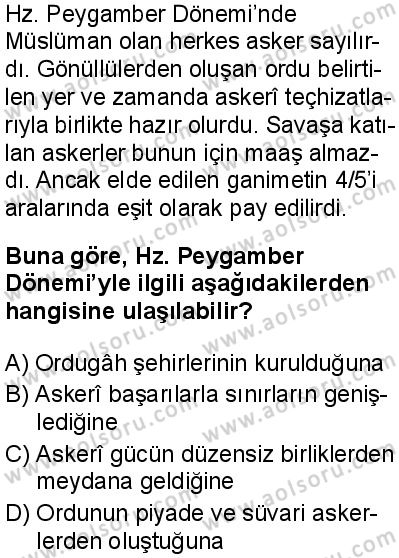 Tarih 2 Dersi 2025-2026 yılı 1. Dönem sınavı 9. Soru