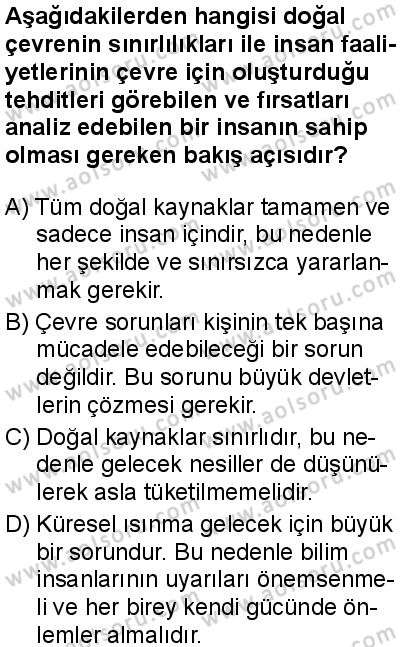 Coğrafya 1 Dersi 2025-2026 yılı 1. Dönem sınavı 1. Soru