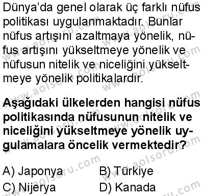 Seçmeli Coğrafya 1 Dersi 2025-2026 yılı 1. Dönem sınavı 3. Soru