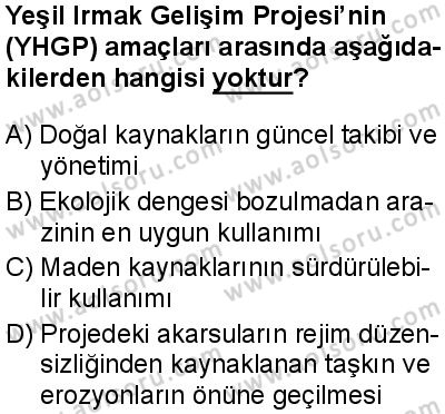 Seçmeli Coğrafya 3 Dersi 2025-2026 yılı 1. Dönem sınavı 7. Soru