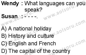 İngilizce 1 Dersi 2025-2026 yılı 1. Dönem sınavı 1. Soru