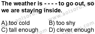İngilizce 1 Dersi 2025-2026 yılı 1. Dönem sınavı 6. Soru