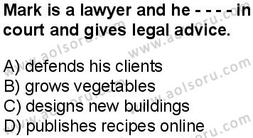 İngilizce 1 Dersi 2025-2026 yılı 1. Dönem sınavı 9. Soru