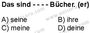 Almanca 1 Dersi 2025-2026 yılı 1. Dönem sınavı 3. Soru