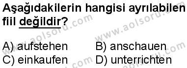 Almanca 1 Dersi 2025-2026 yılı 1. Dönem sınavı 6. Soru
