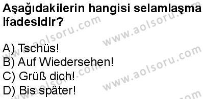 Almanca 1 Dersi 2025-2026 yılı 1. Dönem sınavı 7. Soru