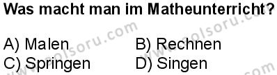 Almanca 1 Dersi 2025-2026 yılı 1. Dönem sınavı 8. Soru