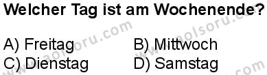 Almanca 1 Dersi 2025-2026 yılı 1. Dönem sınavı 9. Soru